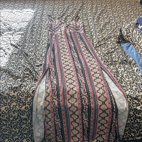 Derek Heart Pink and Black Maxi Dress - Picture 2 of 6